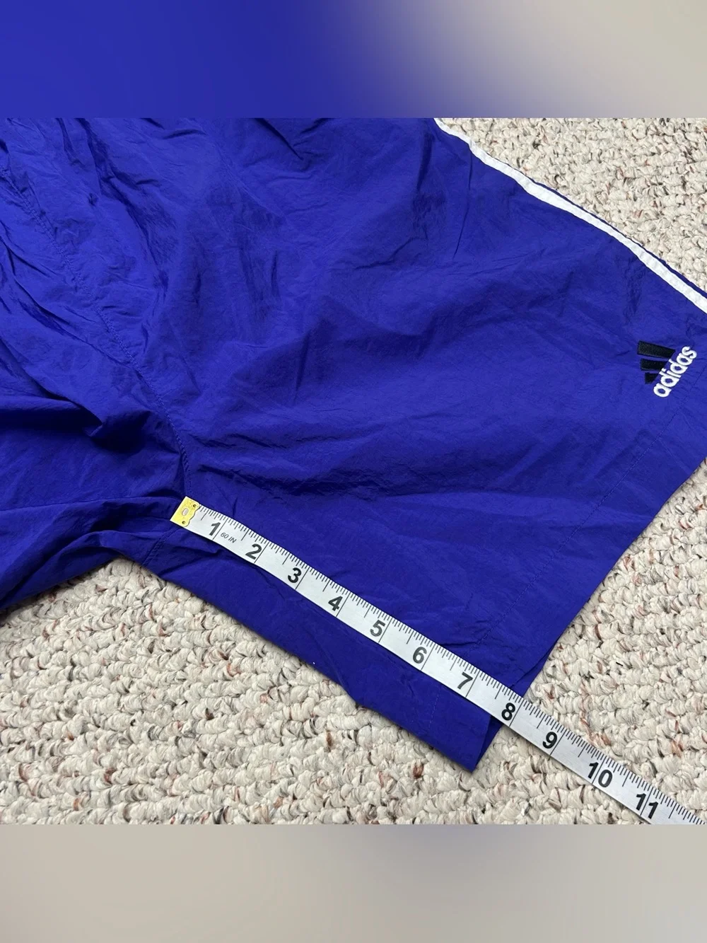 Vintage 2000 Retro Adidas Nylon Shorts PURPLE 8” Soccer Size Large (30)